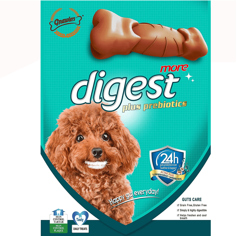 Gnawlers Digest Plus Prebiotics More Dental Chew Bone for Dogs Dog Treats + Others Gnawlers 525g