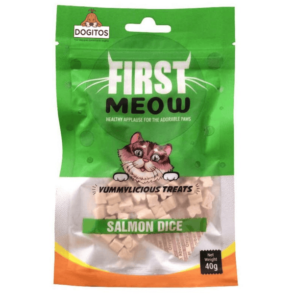 First Meow Salmon Dice, Chicken Sandwich and Soft Chicken Strip Cat Treat Combo