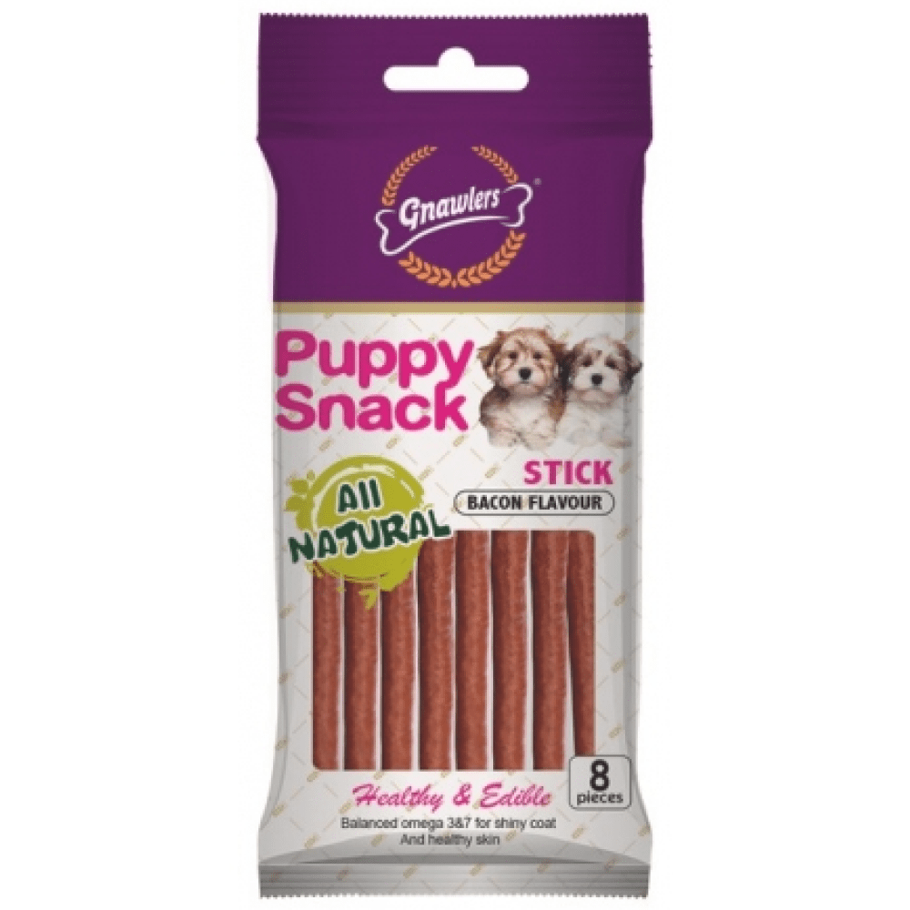Gnawlers Puppy Snack Stick Bacon Flavoured Dog Treats