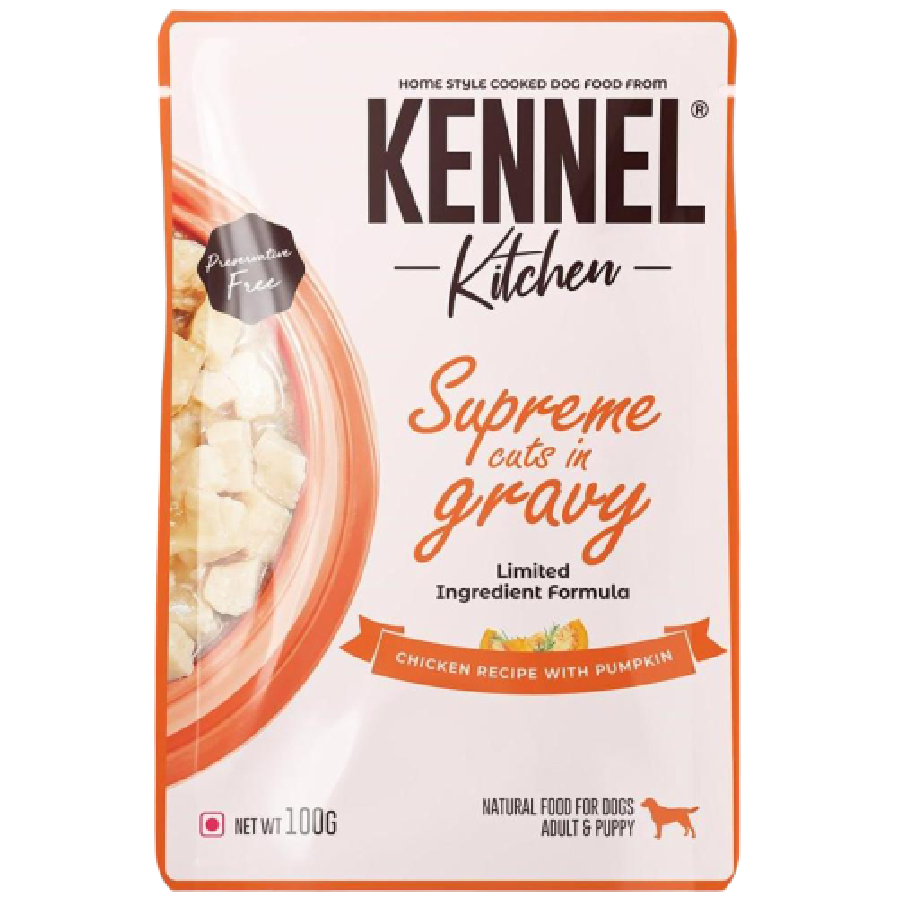 Kennel Kitchen Supreme Cuts in Gravy Chicken Recipe with Pumpkin Puppy & Adult Dog Wet Food (All Life Stage) Dogs-Wet Food Kennel Kitchen