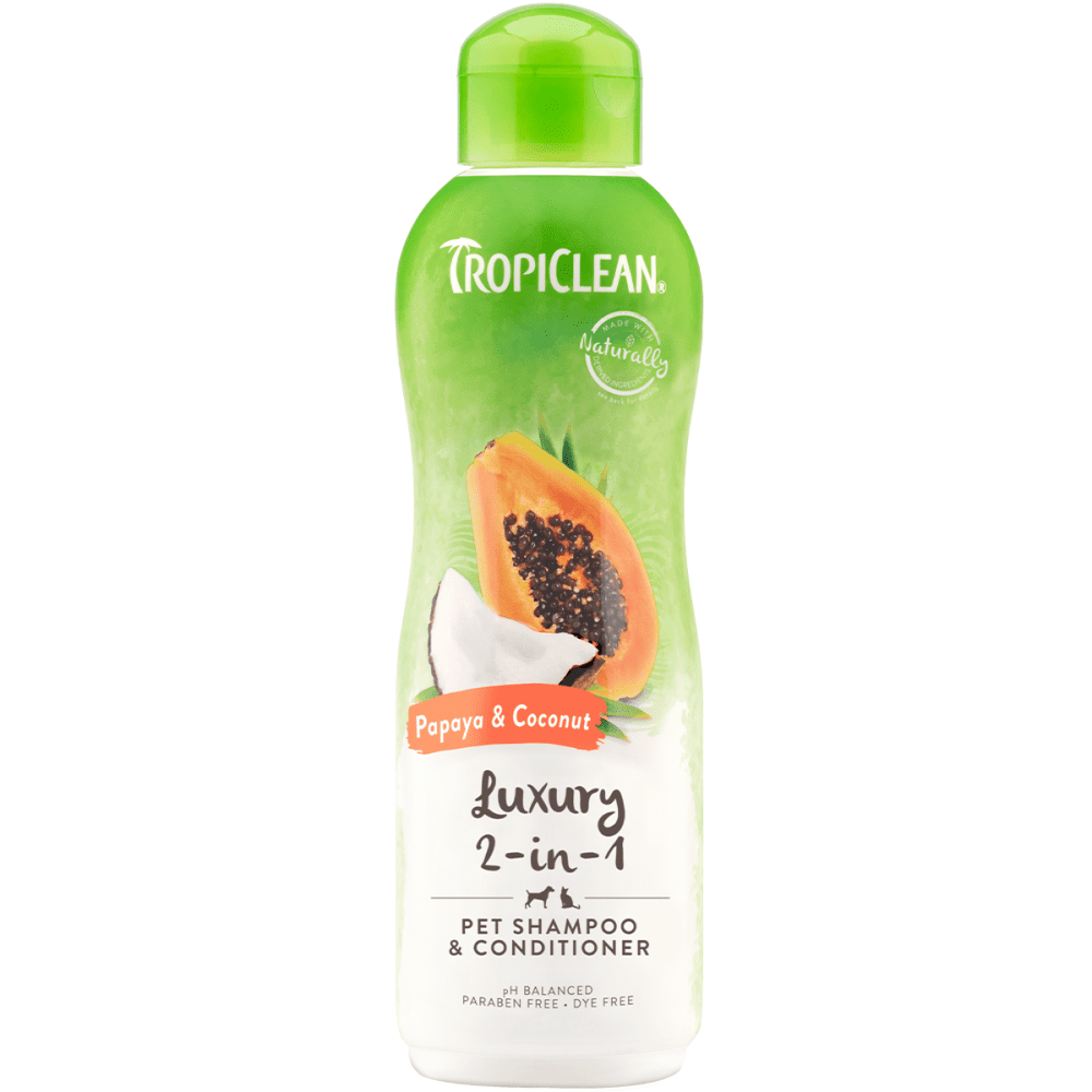 Tropiclean Papaya & Coconut 2 in 1 Shampoo & Conditioner for Dogs and Cats