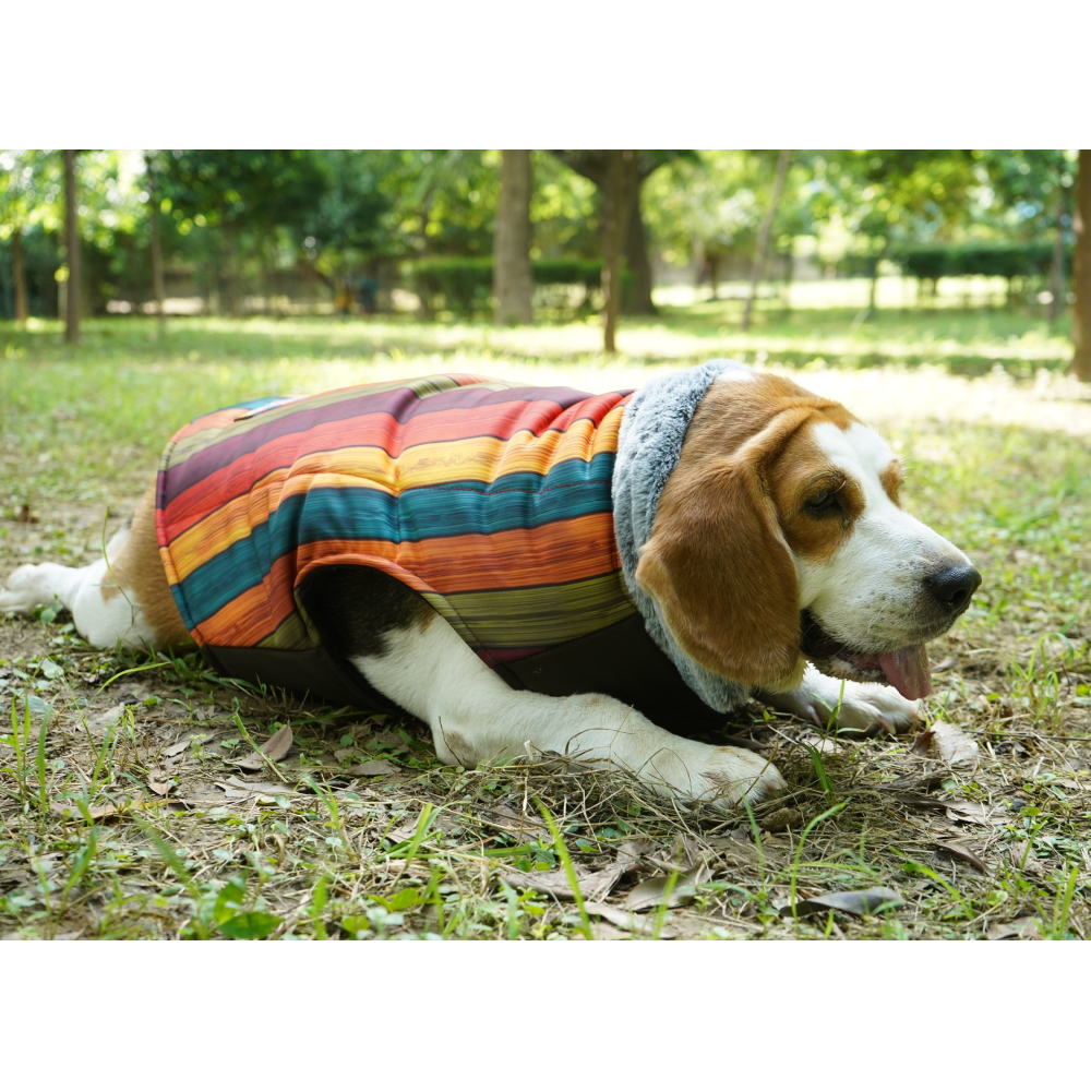 Up4pets Autumn Stripe Polyester Fleece Jackets For Pets