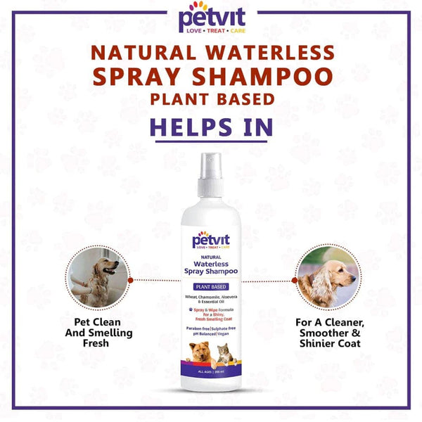 Petvit Plant Based Natural Waterless Shampoo for Dogs