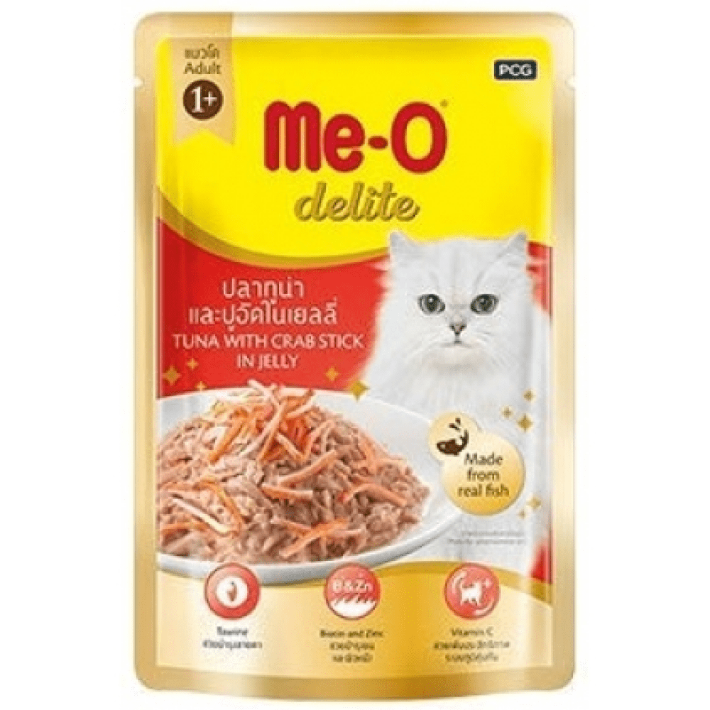 Me-O Delite Tuna with Crab Sticks in Jelly Cat Wet Food