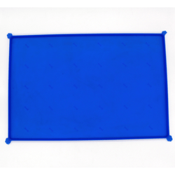Peetara Rectangular Silicon Mat for Dogs and Cats (Blue)