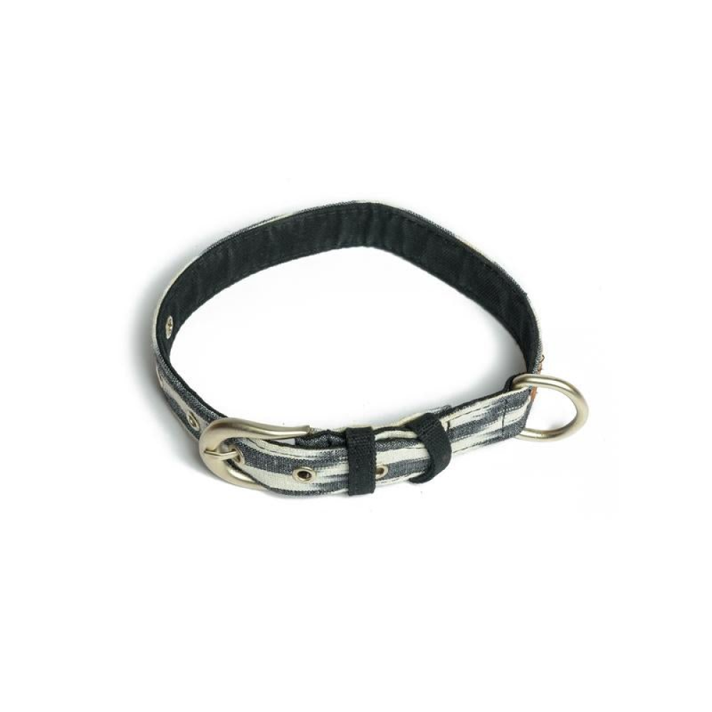 PetWale Ikat Print Belt Dog Collar (Black & White)