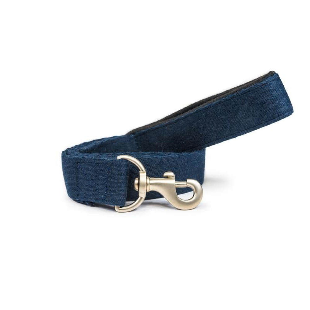 PetWale Cotton Padded Handle Denim Dog Leash (Blue)