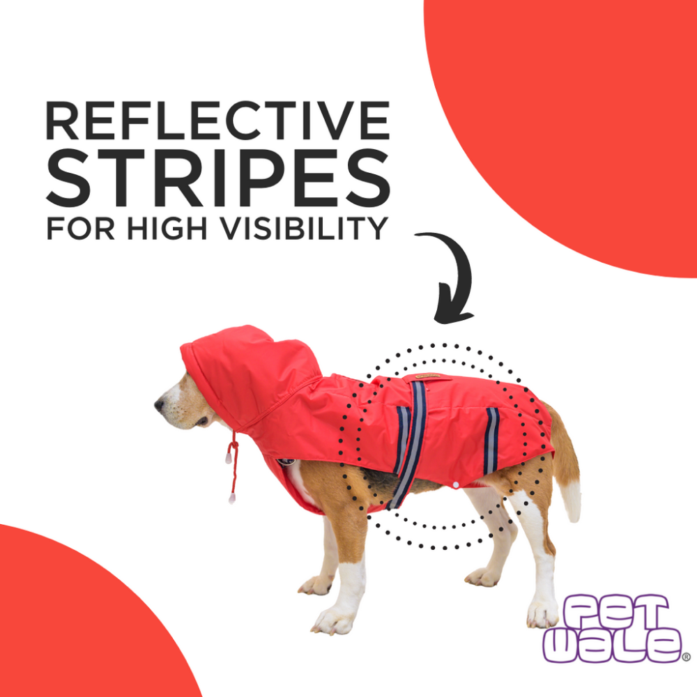 PetWale Reflective Dog Raincoat (Red)