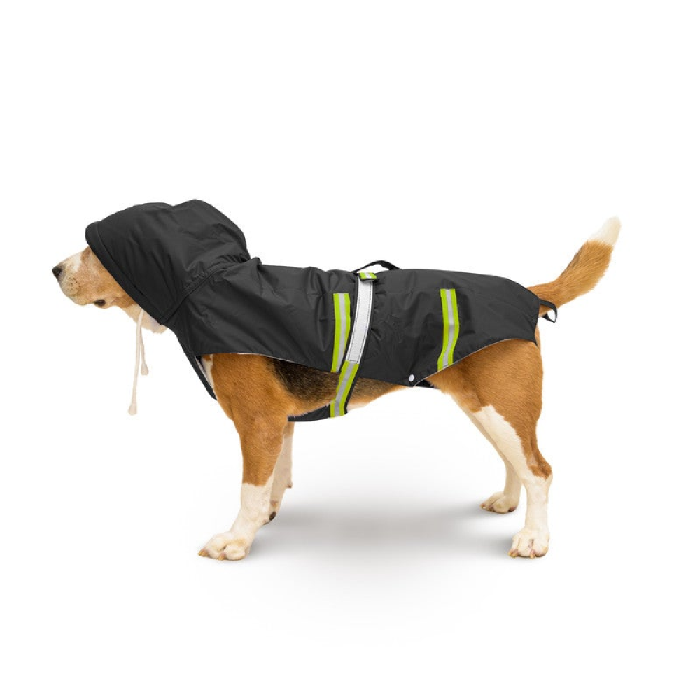 PetWale Reflective Dog Raincoat (Black)