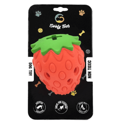 Goofy Tails Fruity Bites Strawberry shaped Natural Rubber Chew Toy for Dogs