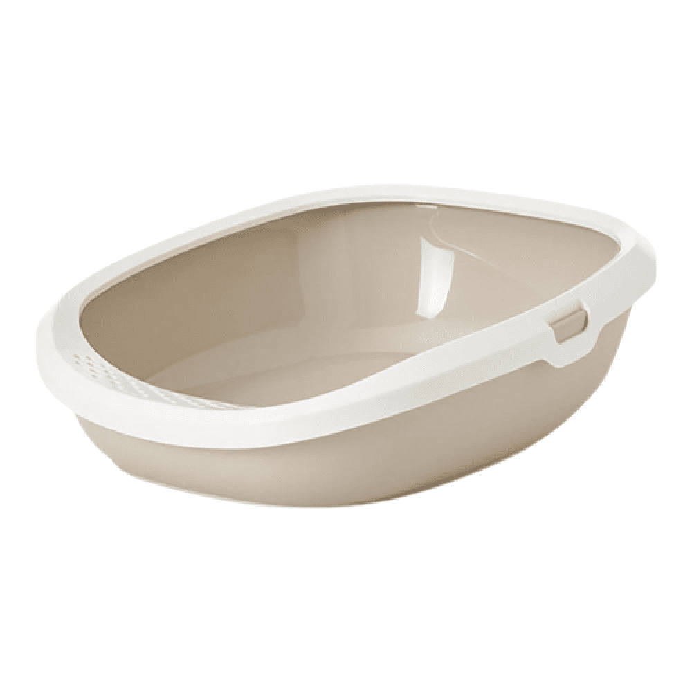 Savic Gizmo Litter Tray with Rim for Cats (Mocha)