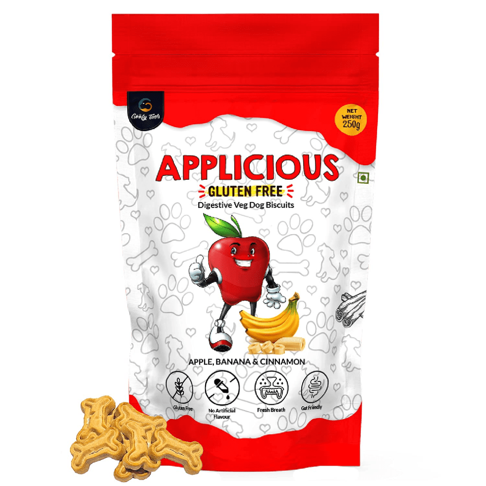 Goofy Tails Applicious Apple Banana and Cinnamon Biscuit Treats for Dogs & Puppies