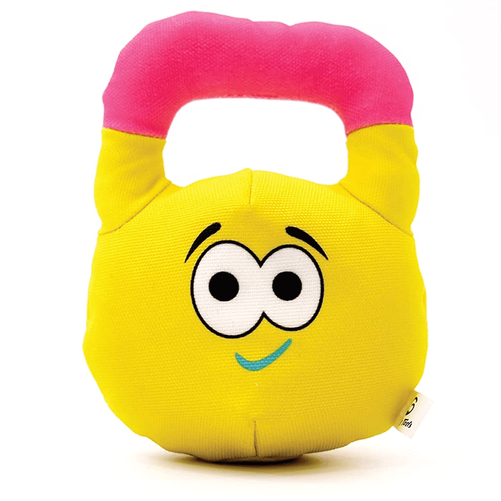 Goofy Tails Gym Series Kettlebell Plush Toy for Dogs | For Soft Chewers (Yellow) Dogs-Toys Goofy Tails 13cm