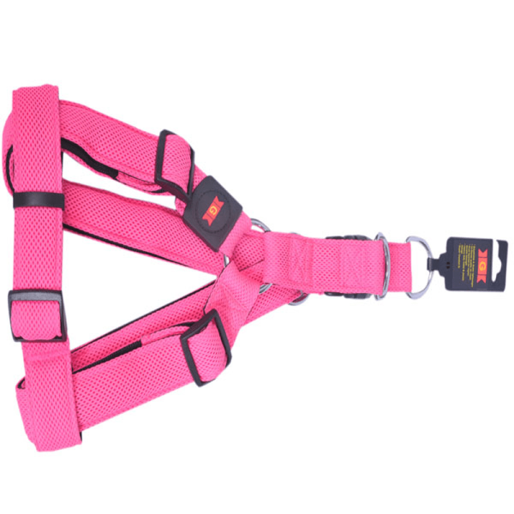 Glenand Nylon Mesh Adjustable Harness for Dogs (Pink)