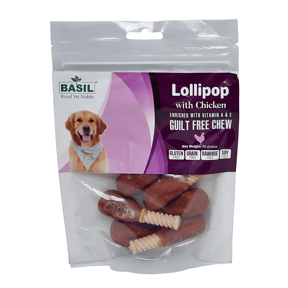 Basil Lollipop with Chicken Dog Chew Treat