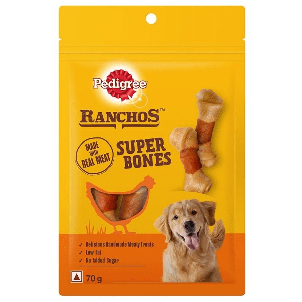 Pedigree Ranchos Super Bones Chicken & Milk, Spiral Wrap Chicken & Smokey Lamb and Roasted Lamb Tasty Jerky Dog Treats Combo Dog Treats + Others Pedigree