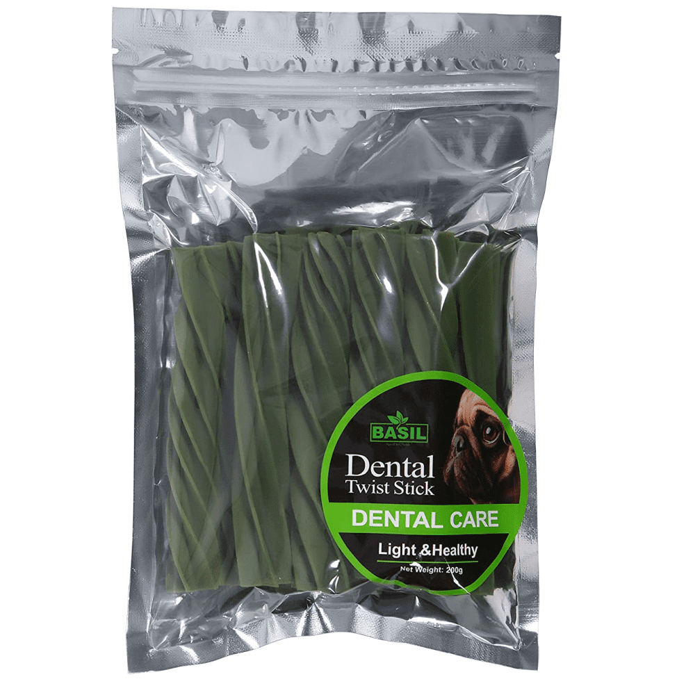 Basil Dental Care Stick Chew Dog Treats (Limited Shelf Life) Dog Treats + Others Basil 200g