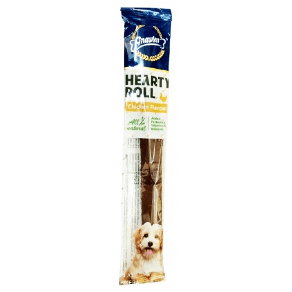 Gnawlers Hearty Roll Chicken Flavoured Dog Treats (5 inch) Rewards Dog Treats + Others Gnawlers 40g