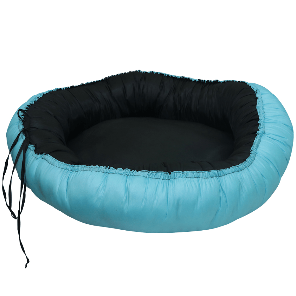 Hiputee Waterproof Reversible Scratch Resistant Washable 2 in 1 Bed Cushion for Dogs and Cats (Sky Blue Black)