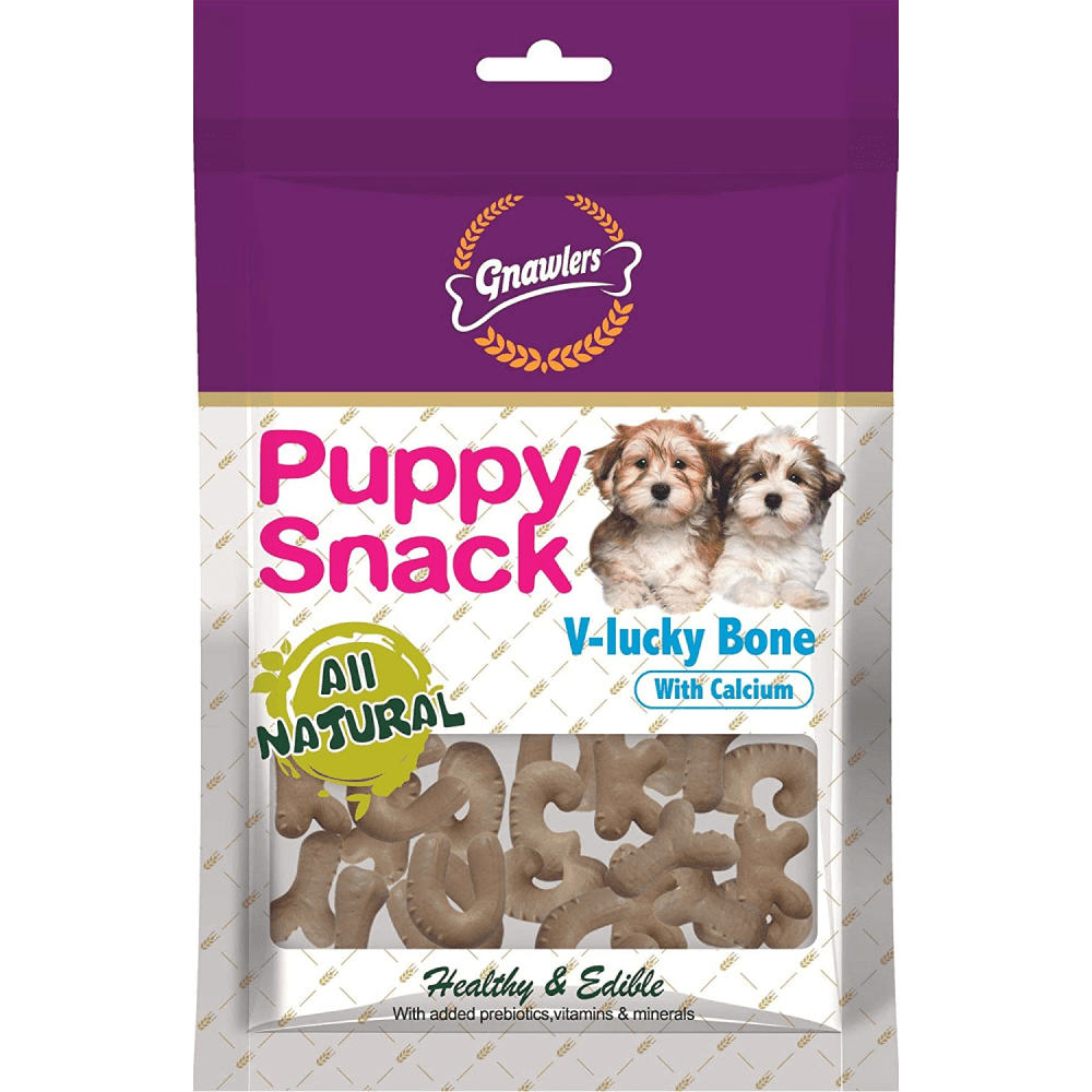 Gnawlers Puppy Snack V Lucky Bone Dog Treats