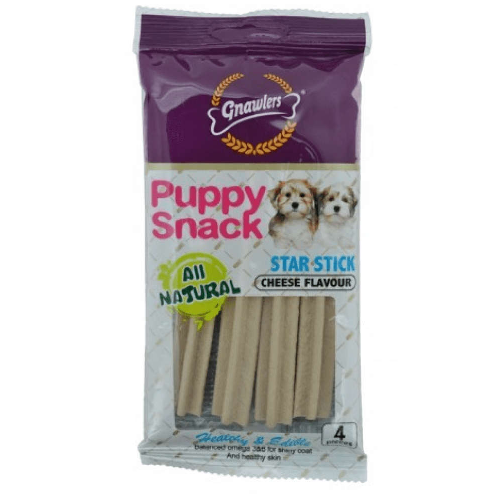 Gnawlers Puppy Snack Star Stick Cheese Flavoured Dog Treats