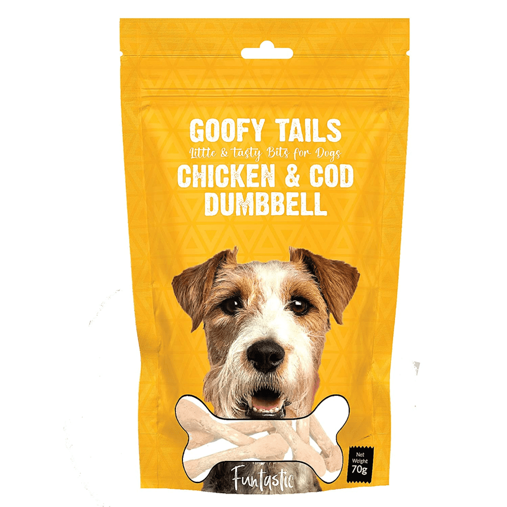 Goofy Tails Chicken and COD Dumbell Dog Treats
