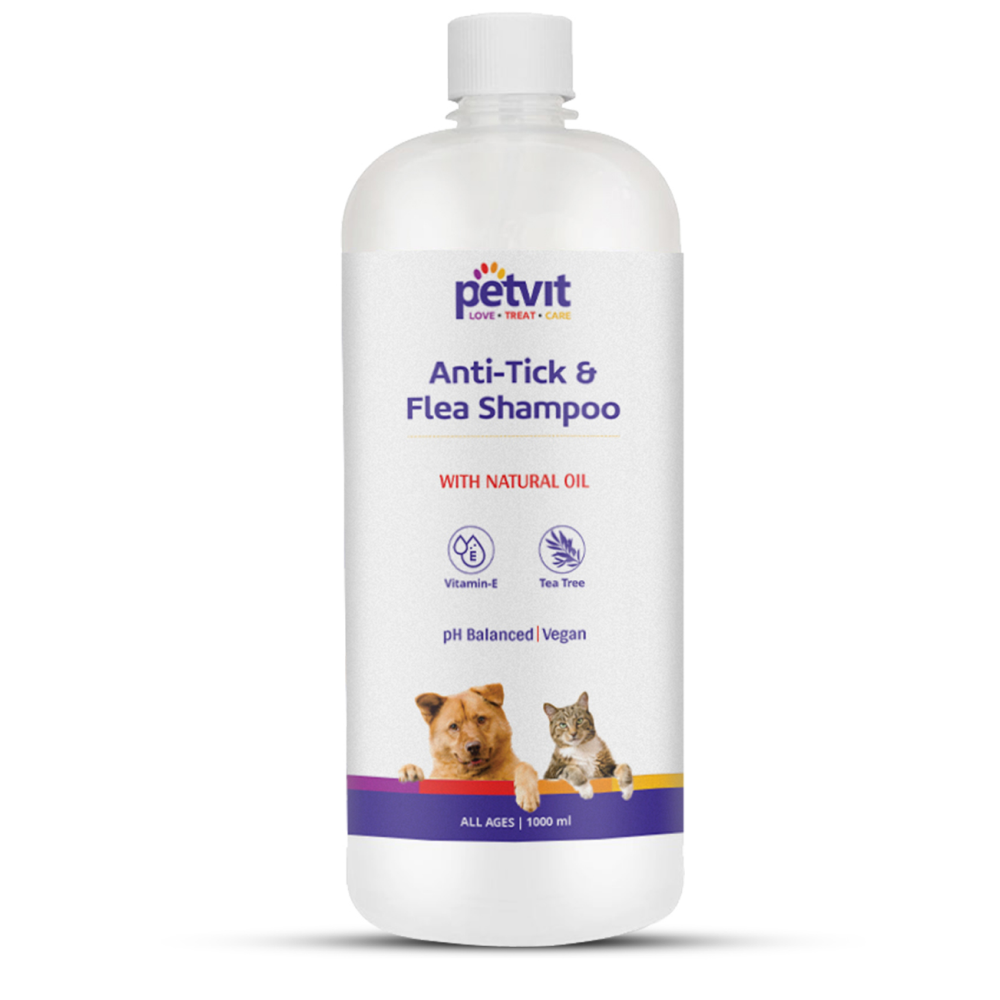 Petvit Anti-Tick, Flea, Larvae, Lice, Mosquito Shampoo for Cats & Dogs