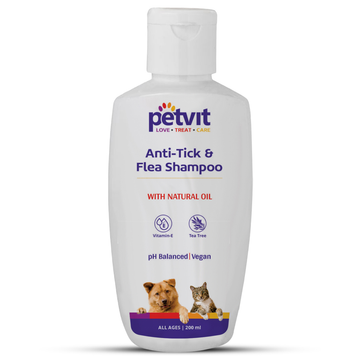 Petvit Anti Tick  Flea Larvae Lice Mosquito Shampoo for Dogs and Cats