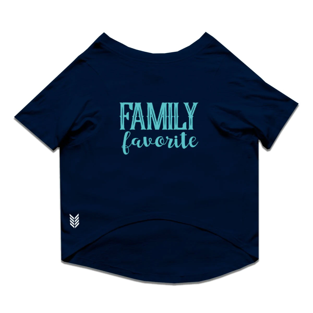Ruse "Family Favourite" Printed Half Sleeves T-Shirt for Dogs (Navy)