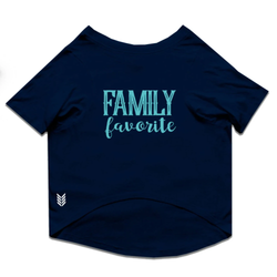 Ruse "Family Favourite" Printed Half Sleeves T Shirt for Cats (Navy)