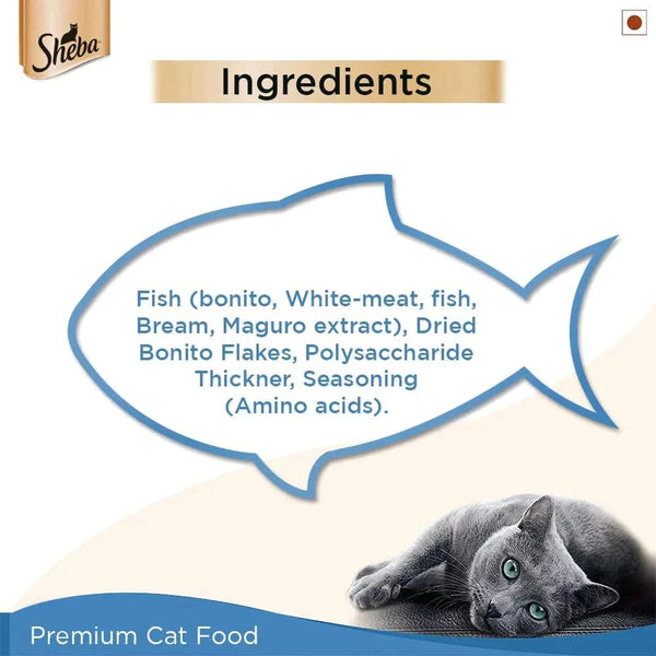 Sheba Skipjack Salmon Fish and Maguro Bream Fish Premium Cat Wet Food Combo
