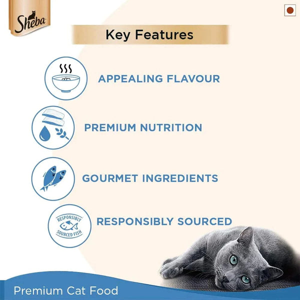 Sheba Skipjack Salmon Fish and Maguro Bream Fish Premium Cat Wet Food Combo
