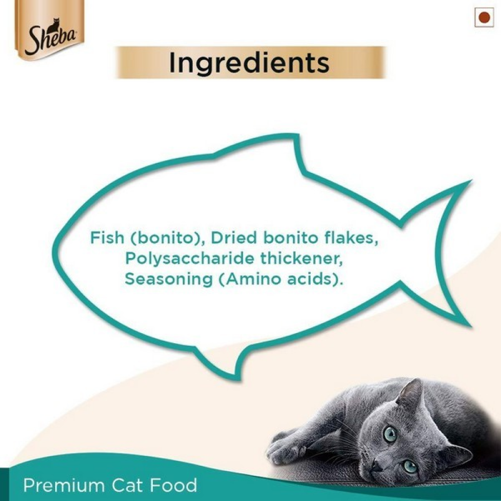 Sheba Skipjack Salmon Fish Mix and Fish with Dry Bonito Flake Cat Wet Food Combo (12+12)