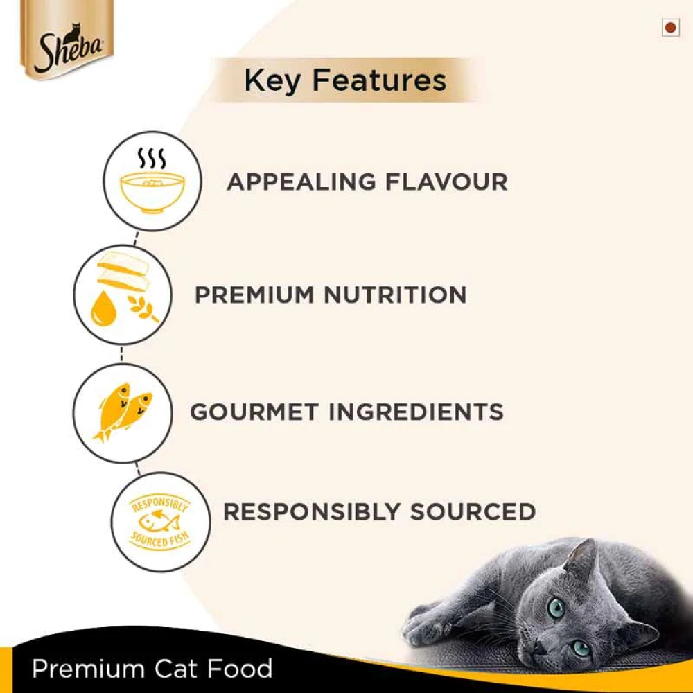 Sheba Tuna Fillet & Whole Prawns in Gravy Premium Cat Wet Food
