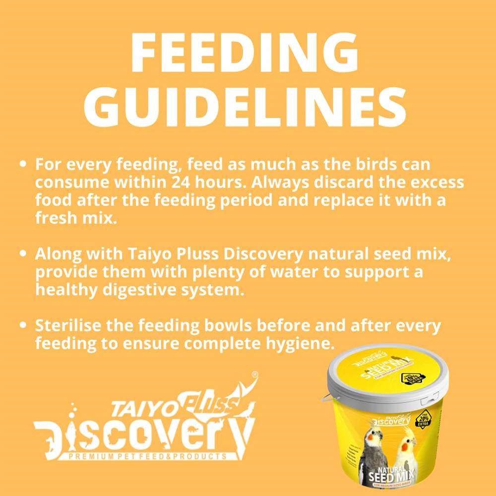 Taiyo Pluss Discovery Natural Seed Mix for Cockatiels Bird Food