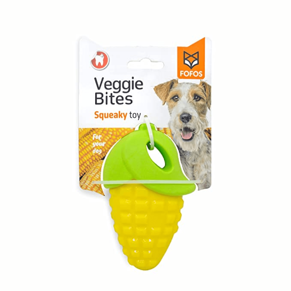 Barkbutler Fofos Vegi-Bites Corn Squeaky Toy for Dogs