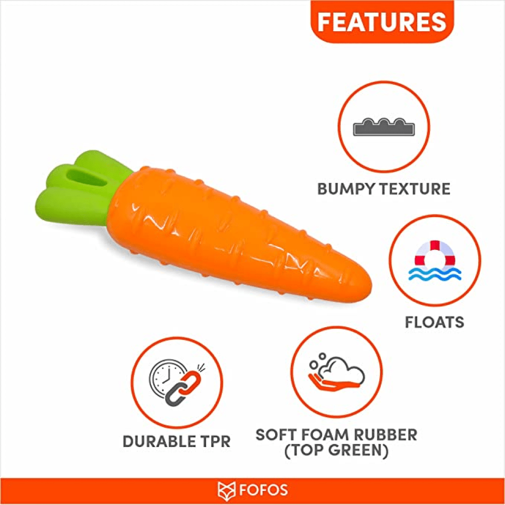 Barkbutler Fofos Vegi-Bites Carrot Squeaky Toy for Dog