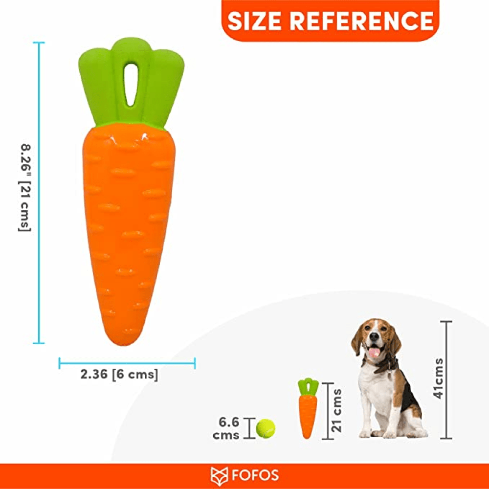 Barkbutler Fofos Vegi-Bites Carrot Squeaky Toy for Dog