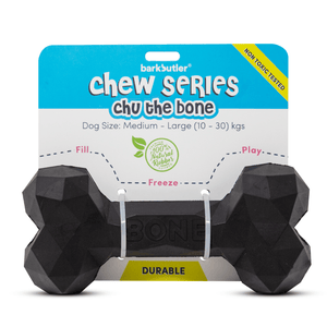 Barkbutler Chu the bone Treat Dispensing Toy and Fresh For Paws Peanut Butter for Dogs Combo