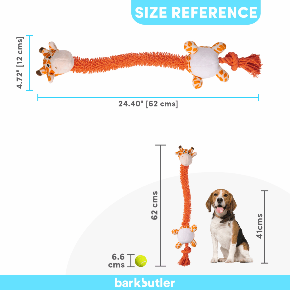 Barkbutler Garry The Giraffe Plush Toy for Dogs | For Soft Chewers