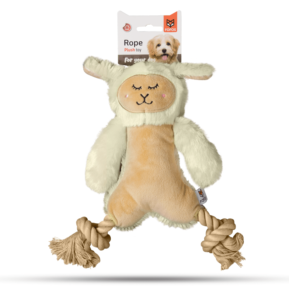 Barkbutler x Fofos Ropeleg Plush Sheep Toy for Dogs | For Medium Chewers (White) Rewards Dogs-Toys Barkbutler 29x15cm