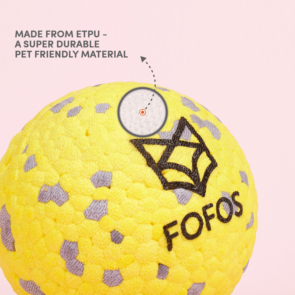 Barkbutler x Fofos Super Bounce Chew Ball for Dogs (Yellow) | For Aggressive Chewers Dogs-Toys Barkbutler