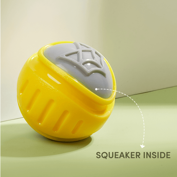 Barkbutler x Fofos Flexy Ball Ultra Bounce Toy for Dogs (Yellow & Grey) | For Aggressive Chewers