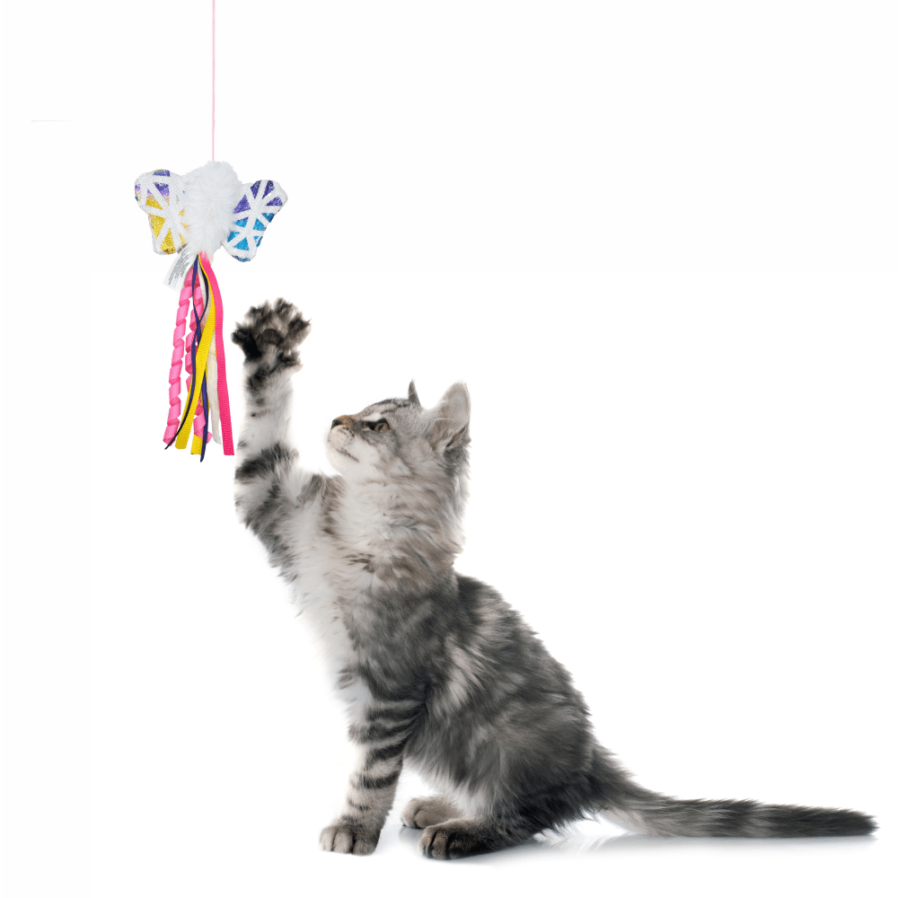 Fofos Blocky Meow Butterfly Wand Toy for Cats