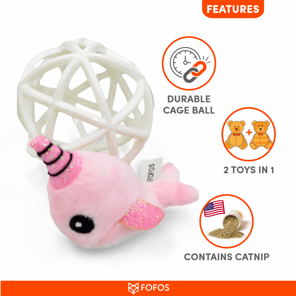 Fofos Unicorn in a Cage Toy for Cats (Pink)