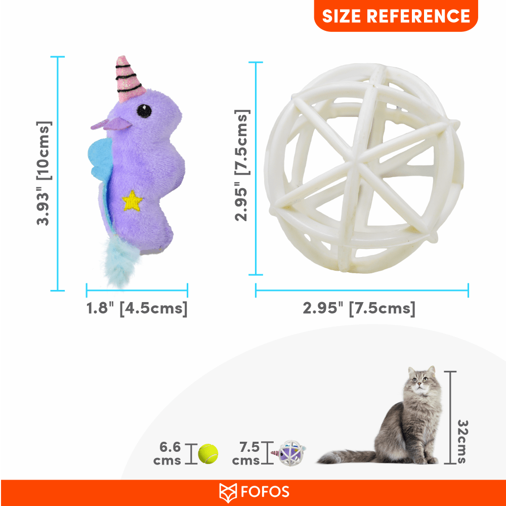 Fofos Unicorn in a Cage Toy for Cats (Purple)