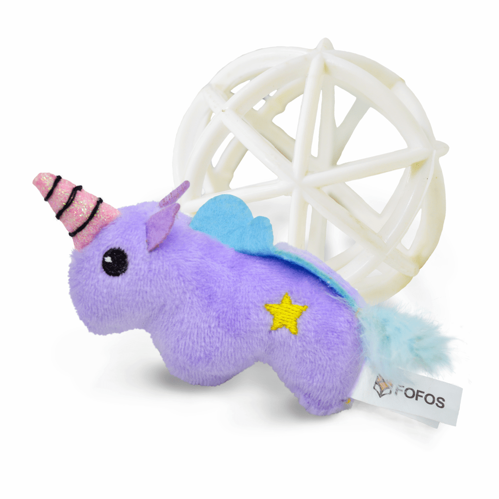 Fofos Unicorn in a Cage Toy for Cats (Purple)