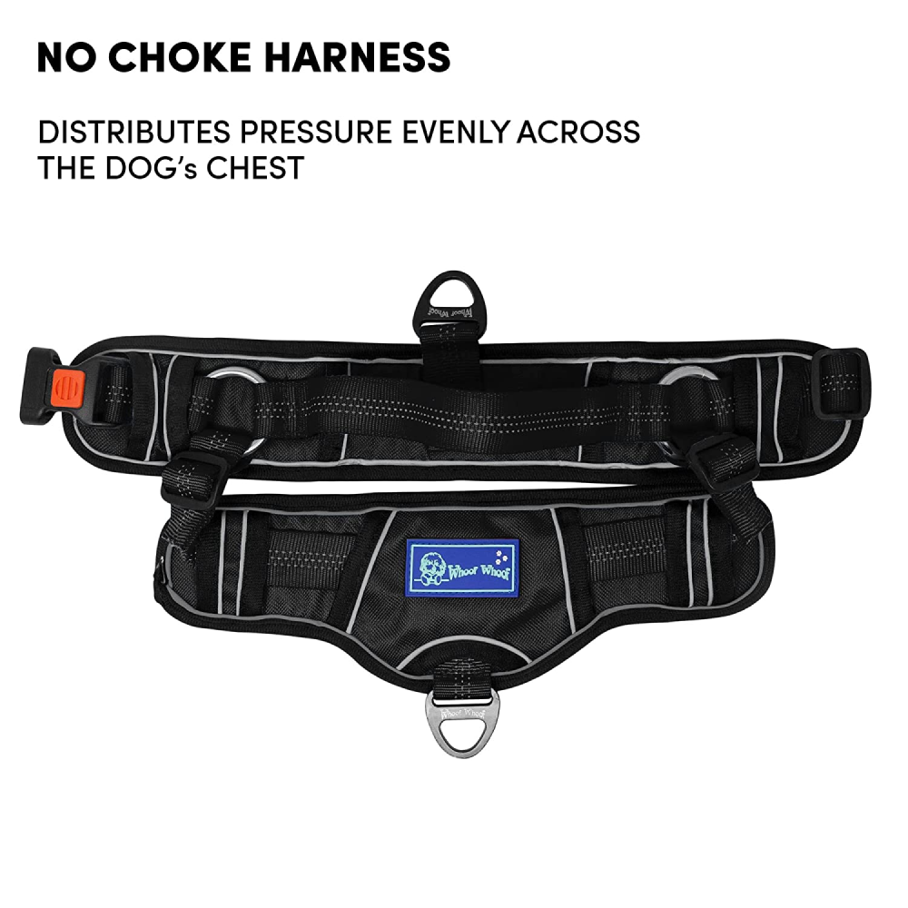 Whoof Whoof Chocker Fully Padded Harness for Dogs (Black)