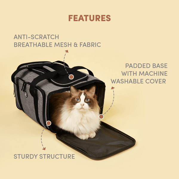 Barkbutler x Fofos Expandable Foldable Carrier for Dogs and Cats (Grey)