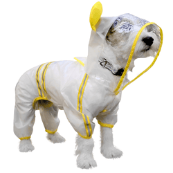 Fofos Four Leg Yellow Raincoat for Dogs (Button Up Style)